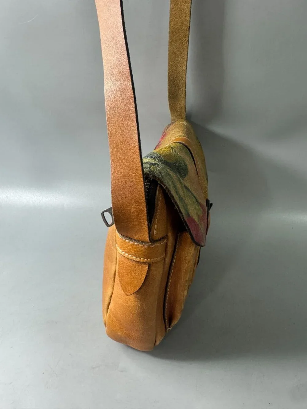 Patricia Nash Brown Leather Purse Crossbody Floral Flap Handbag bag